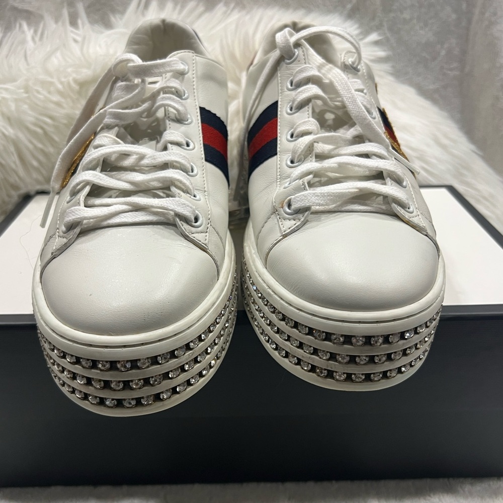 Gucci Women’s Ace “LOVED” Rhinestone Platform Sneakers Size 41EU/11US - Picture 11 of 11